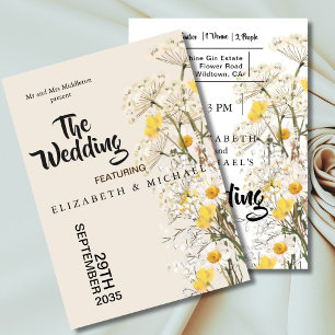 Wildflowers Festival Floral Theme Wedding Invitation