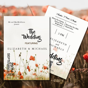 Wildflowers Festival Theme Floral Wedding  Invitation