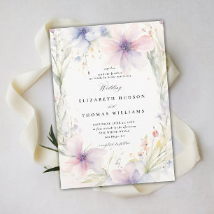 Wildflowers Fête Romantic Spring Elegant Wedding Invitation