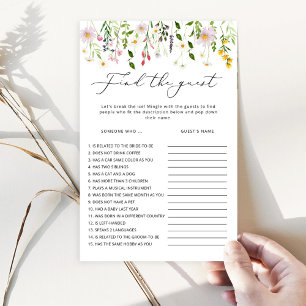 Wildflowers Find the guest bridal shower game