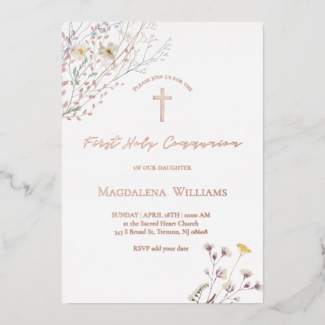wildflowers | First Communion Invitation (Front)