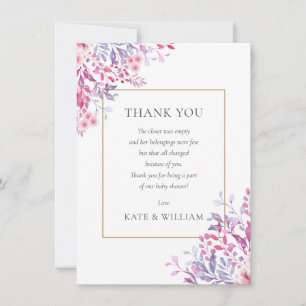 Wildflowers Floral Baby Shower Poem Thank You Card