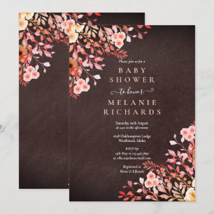 Wildflowers Floral Baby Shower/Sprinkle Chalkboard Invitation