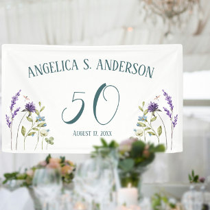 Wildflowers Floral Birthday Banner