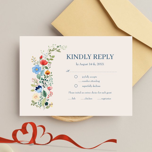 Wildflowers Floral Boho Wedding RSVP (Creator Uploaded)