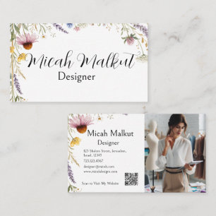 Wildflowers Floral Botanical, Designer Business Card
