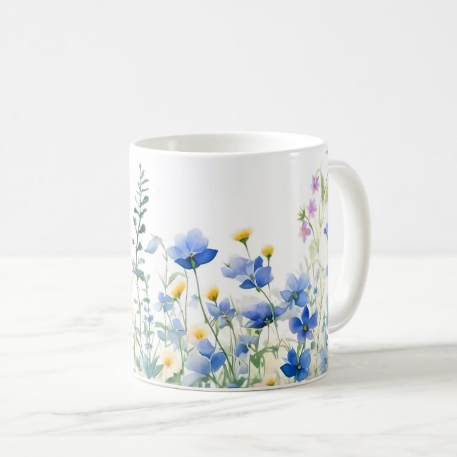 Wildflowers Floral, Botanical Garden, Colorful gif Coffee Mug (Front Right)