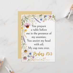 Wildflowers Floral Botanical, Psalm 23:5 Scripture Invitation