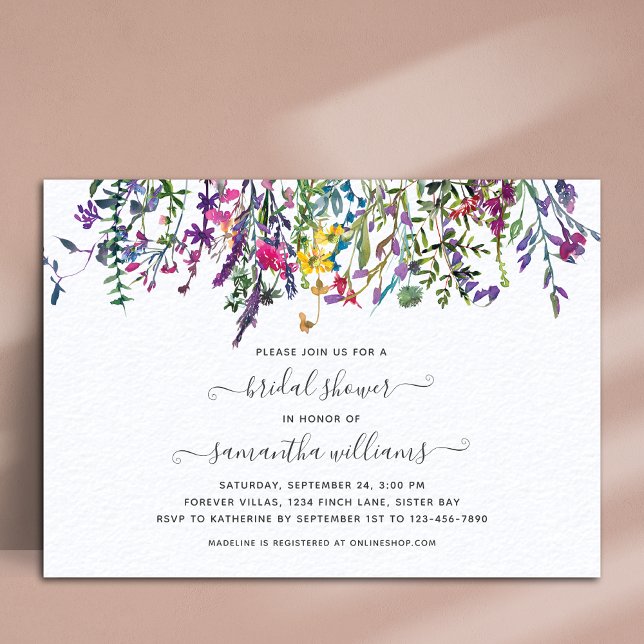 Wildflowers Floral Bridal Shower Invitation (Creator Uploaded)