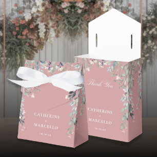Wildflowers Floral Dusty Rose Pink Wedding Favour Box