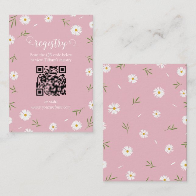 Wildflowers Floral Garden Bridal Shower Registry Enclosure Card (Front/Back)