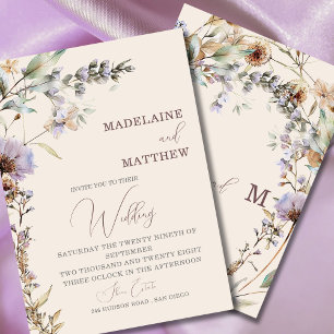 Wildflowers Floral Modern Elegant Wedding Invitation