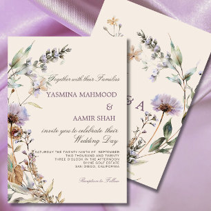 Wildflowers Floral Modern Wedding Invitation