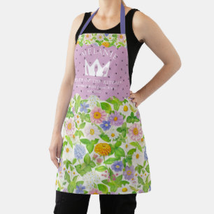 Wildflowers Floral Pattern Queen of the Kitchen Apron