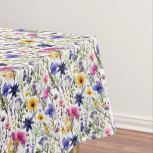 Wildflowers Floral Pink Purple Tablecloth