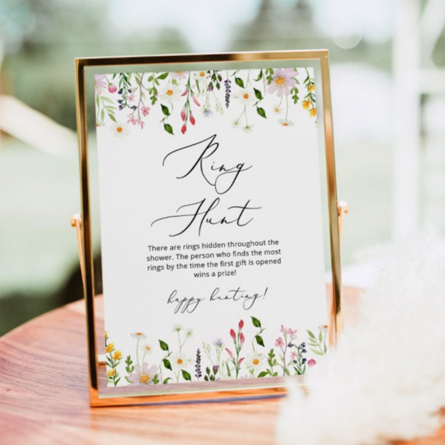 Wildflowers floral ring hunt bridal shower game poster (Creator Uploaded)