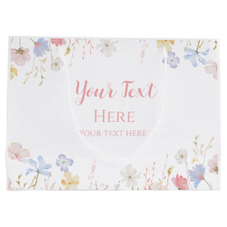 WILDFLOWERS Floral spring Large Gift Bag