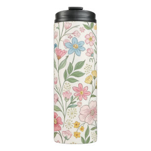 Wildflowers Floral Summer Pattern Thermal Tumbler