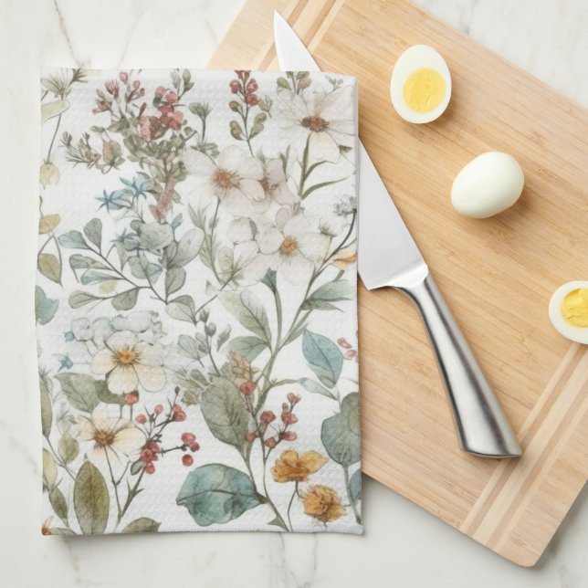 Wildflowers Floral Tea Towel (Quarter Fold)