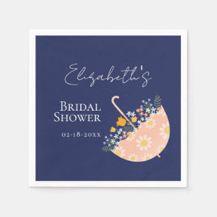 Wildflowers Floral Umbrella Garden Bridal Shower Napkin