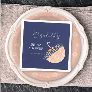 Wildflowers Floral Umbrella Garden Bridal Shower Napkin