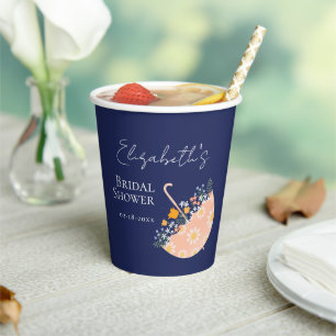 Wildflowers Floral Umbrella Garden Bridal Shower Paper Cups