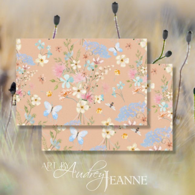 Wildflowers Floral Watercolor Butterfly Decoupage Tissue Paper (Creator Uploaded)