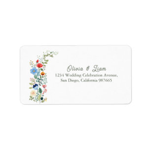 Wildflowers Floral Wedding Return Address Label