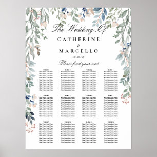 Wildflowers Floral Wedding Seating Plan Chart