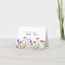 Wildflowers Folded Thank You Note