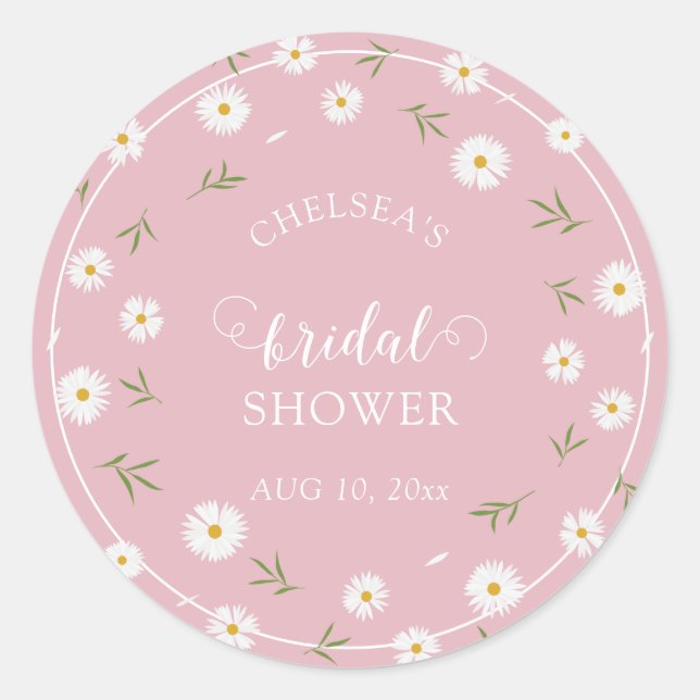 Wildflowers Foliage Greenery Garden Bridal Shower Classic Round Sticker (Front)