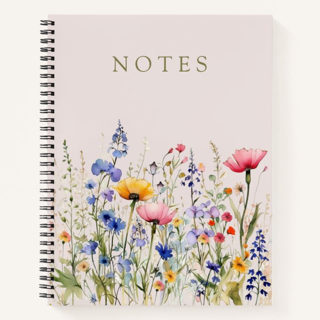 Wildflowers  Foliage Notes Notebook (Front)