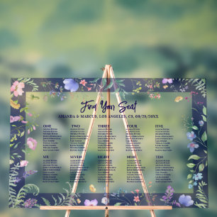 Wildflowers Frame Flowers Wedding Seating Chart