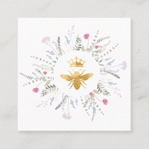 wildflowers frame Queen Bee Square Business Card