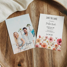 Wildflowers fresh pressed Save the Date Photo