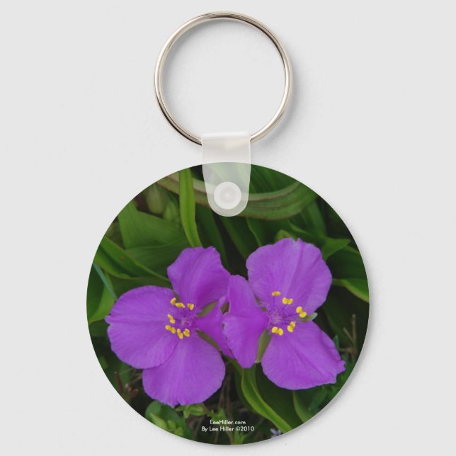 Wildflowers Fuchsia Spiderwort Hot Springs Gifts Key Ring (Front)