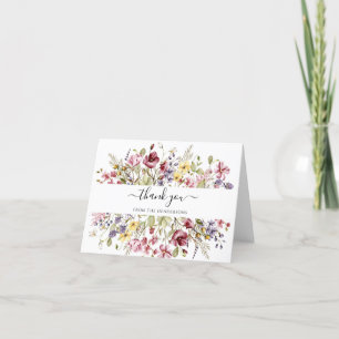 Wildflowers Funeral Memorial Wedding Shower Folded Thank You Card