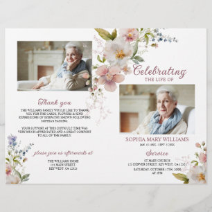 Wildflowers Funeral Program Order of Service
