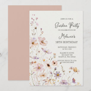 Wildflowers Garden Birthday Invitation