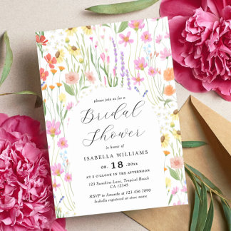 Wildflowers Garden Bridal Shower Invitation
