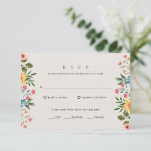 Wildflowers Garden Floral Wedding RSVP Card
