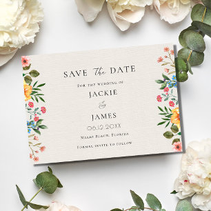Wildflowers Garden Floral Wedding Save The Date
