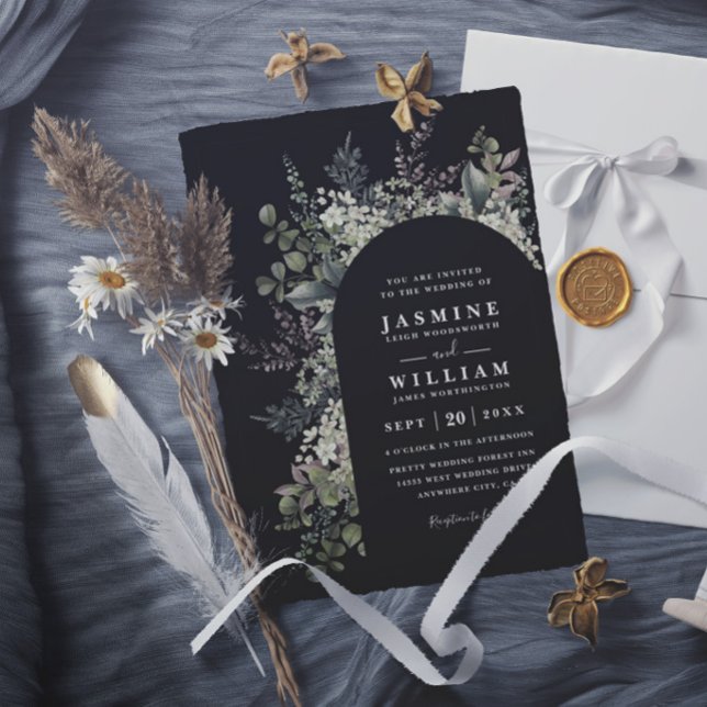 Wildflowers Garden Rustic Elegant Modern Wedding Invitation (Creator Uploaded)