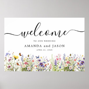 Wildflowers garden  Wedding  Welcome Sign