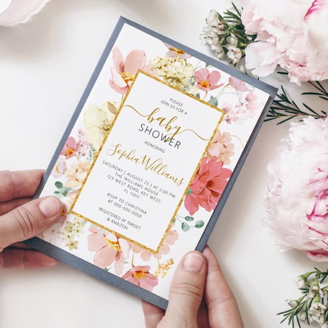 Wildflowers Gentle Floral Baby Shower Invitation (Creator Uploaded)