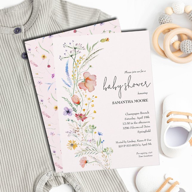 Wildflowers Girl Baby Shower Invitation (Creator Uploaded)
