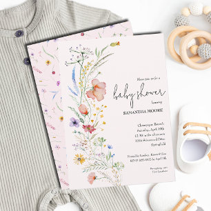 Wildflowers Girl Baby Shower Invitation