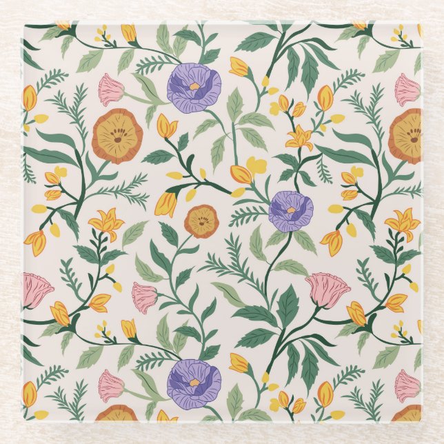 Wildflowers Glass Coaster (Front)