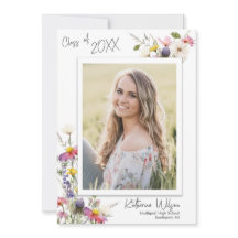 Wildflowers Graduation Announcement Invite Photo