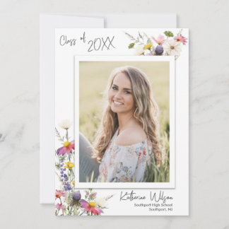 Wildflowers Graduation Announcement Invite Photo